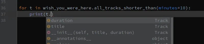 typed autocompletion